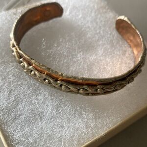 Artisan made copper snd zinc cuff bracelet